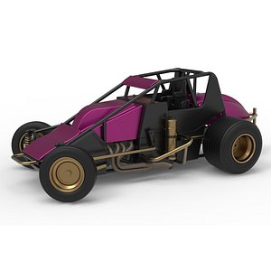 Dirt Silver Crown Car while turning Scale 1 to 25 3D model