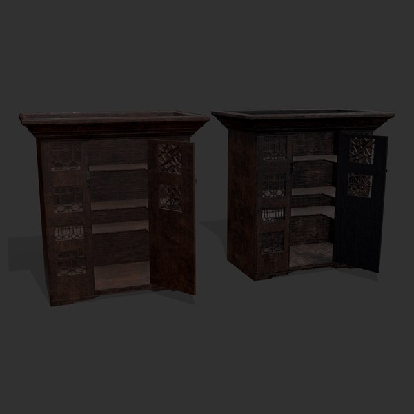 3D Rustic Medieval Wooden Armoire model - TurboSquid 1908886