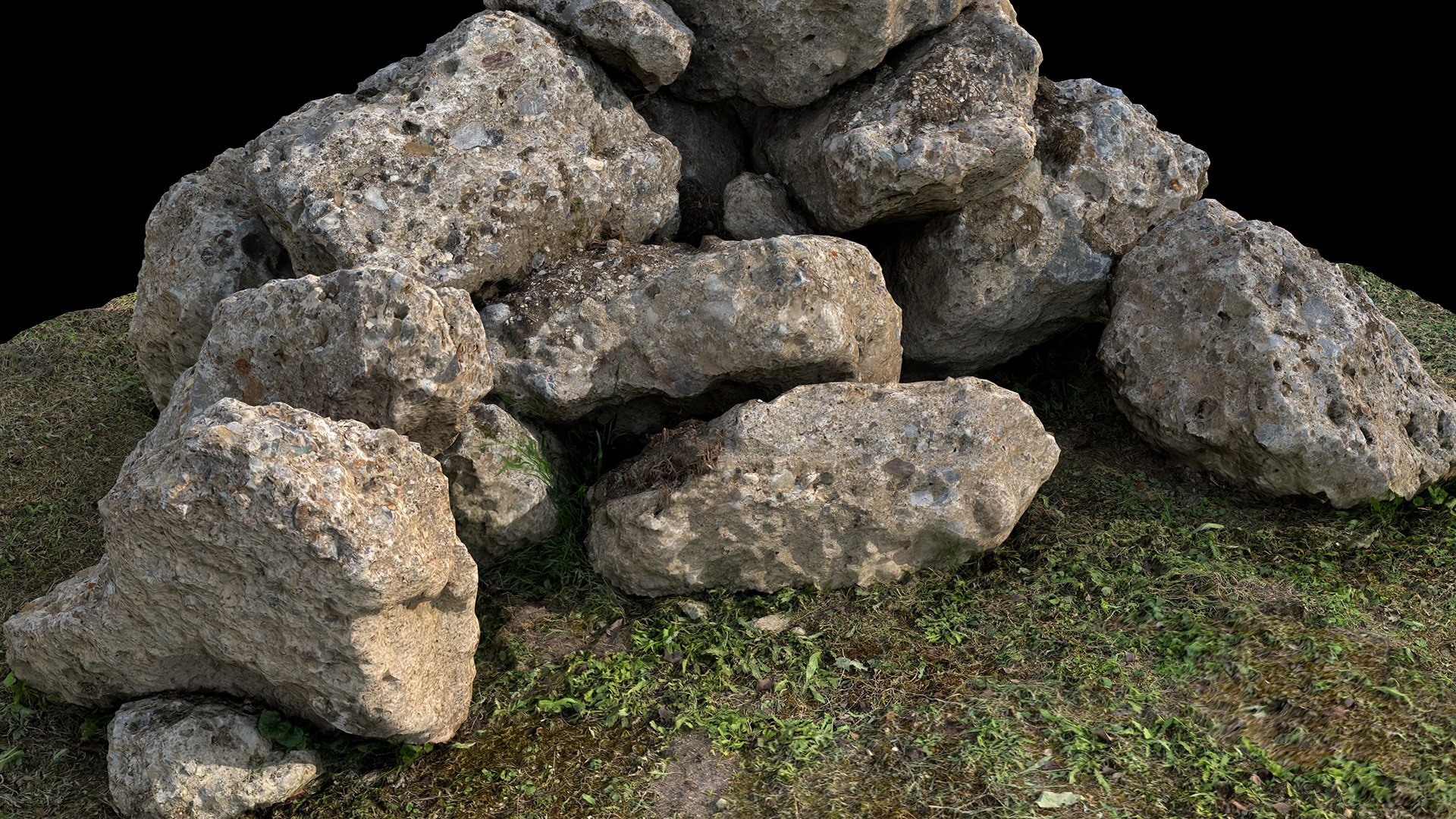 3D model Gravel Rock Pile 01 - 3D photogrammetry model scan of pile of Rocks on grass https://p.turbosquid.com/ts-thumb/xw/C89Im7/4g/gravelrockpile012/jpg/1672859272/1920x1080/fit_q87/573d35eb18513012573a67e56cc783ac3ee599ef/gravelrockpile012.jpg