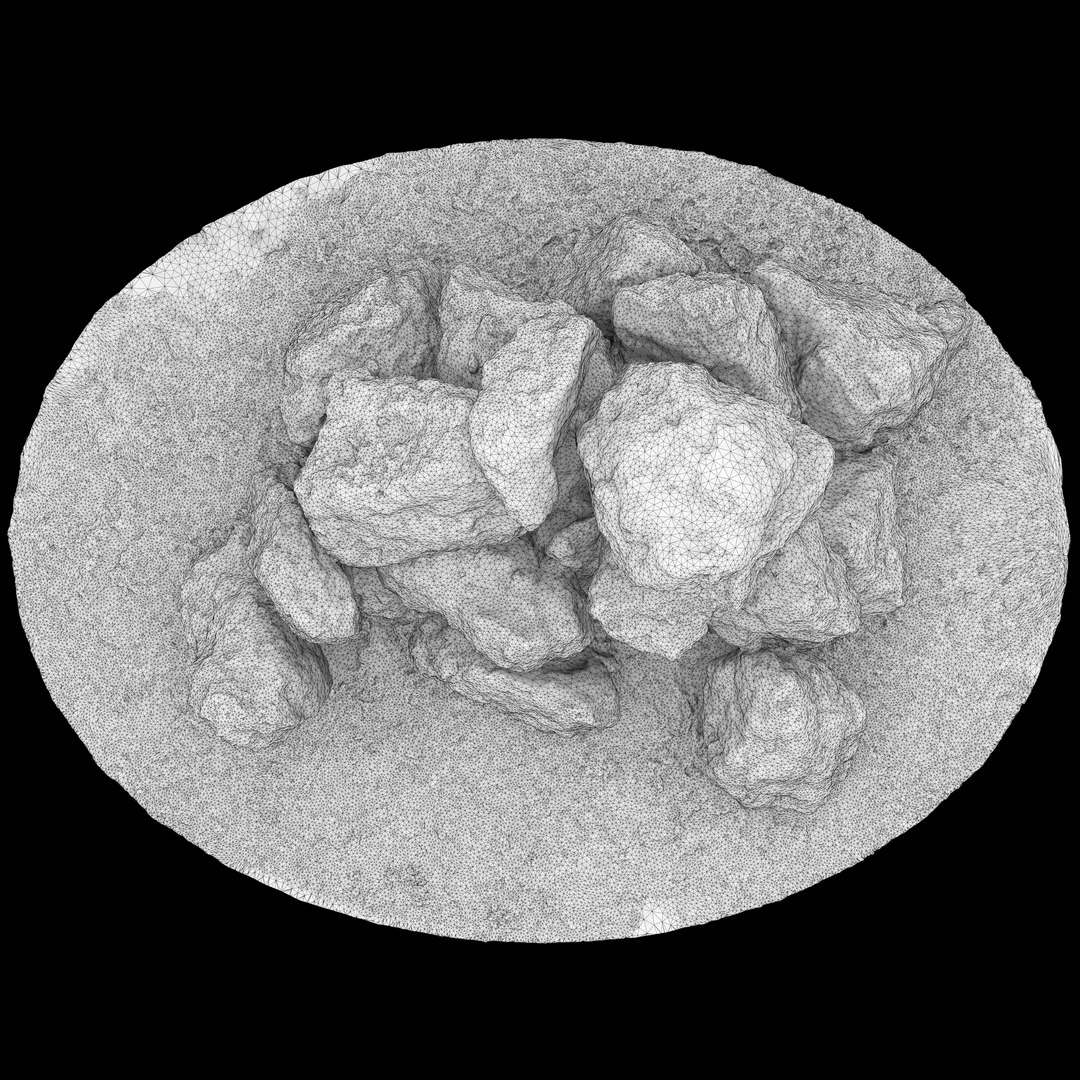 3D model Gravel Rock Pile 01 - 3D photogrammetry model scan of pile of Rocks on grass https://p.turbosquid.com/ts-thumb/xw/C89Im7/uH/gravelrockpile01topwire/jpg/1672859269/1920x1080/fit_q87/d1a52544feab8405dc9730e8316ef3c47588276f/gravelrockpile01topwire.jpg