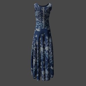 3D model dress batik