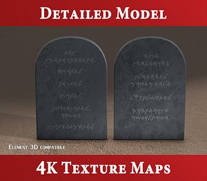3d model tablets stone - commandments