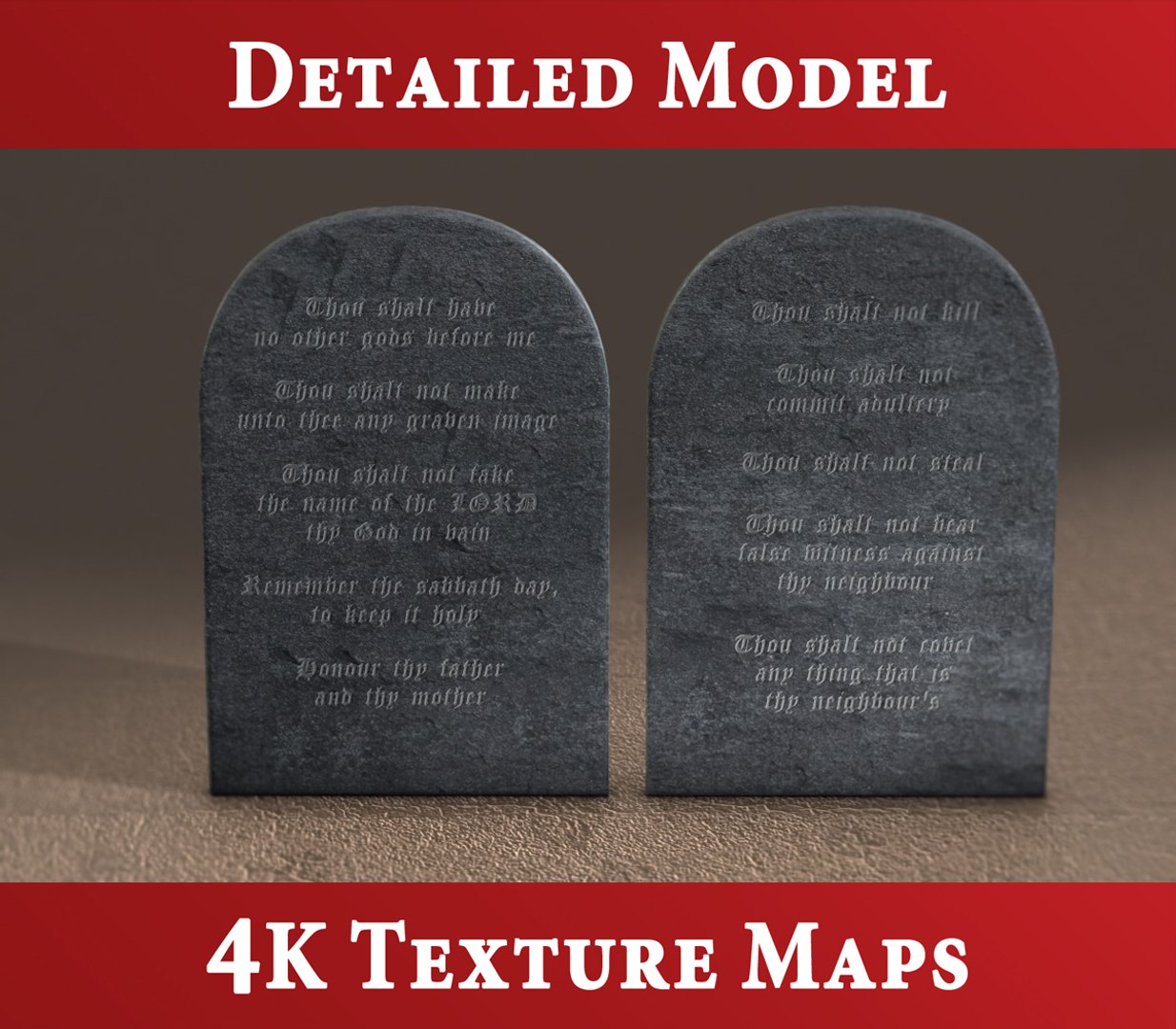 3d Model Tablets Stone Commandments