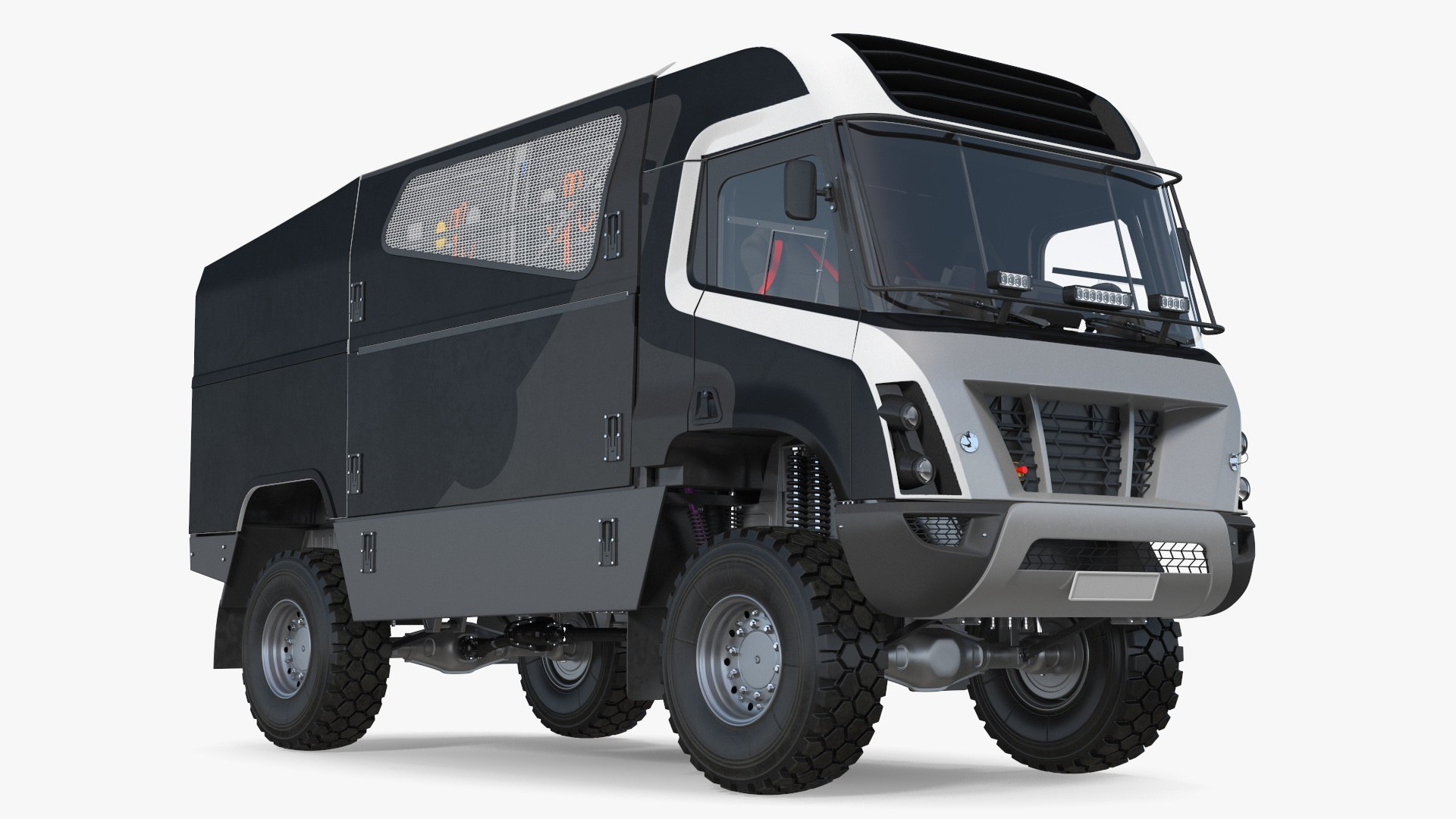Electric Hydrogen Racing Truck Rigged 3D model preview