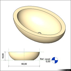 oval basin 3d model