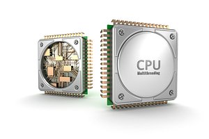 Central computer processors CPU, 3D model.