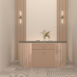 Modern Reception Console Table 3D model