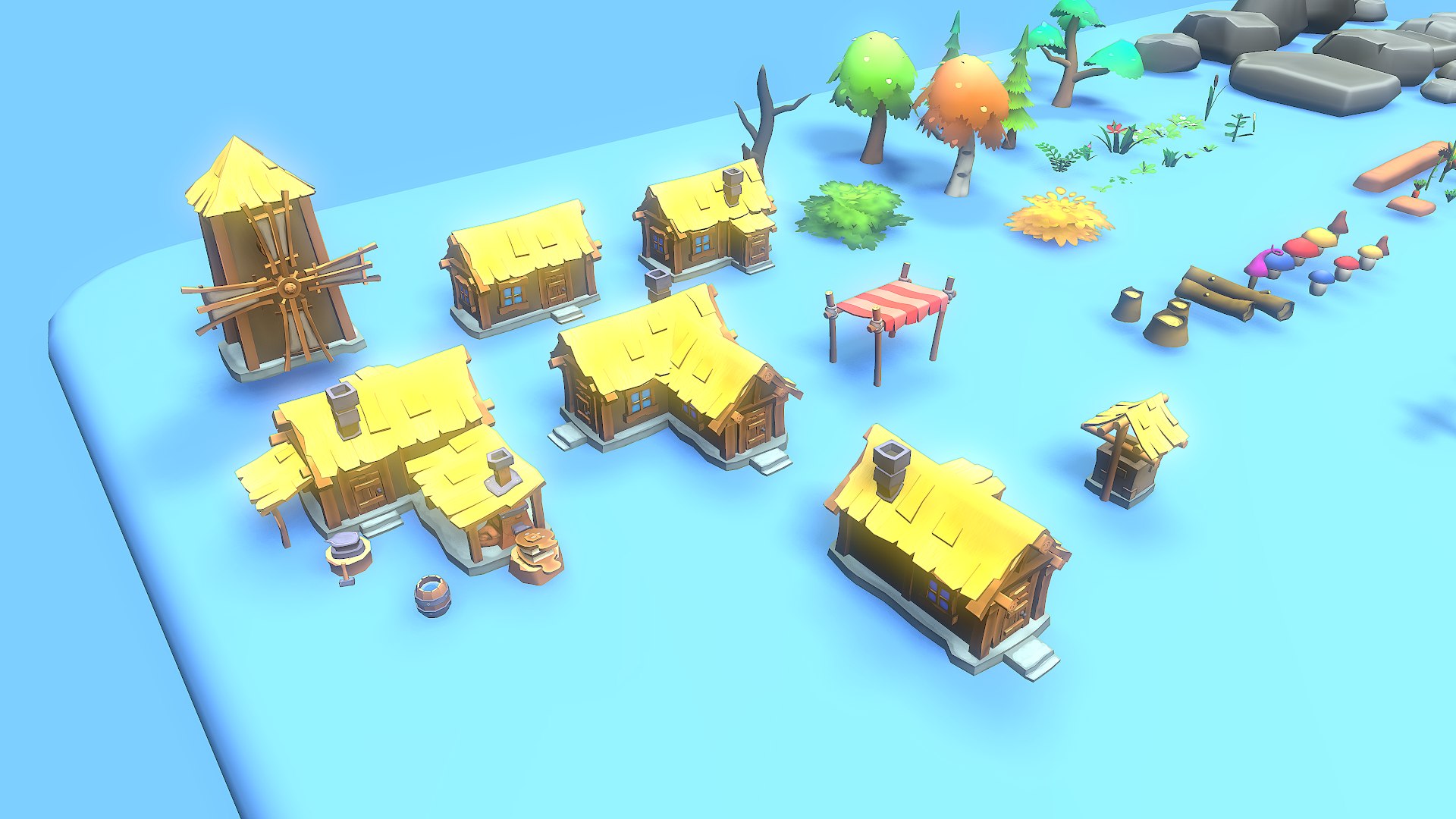 3D Low Poly Casual Village Pack - TurboSquid 2052137
