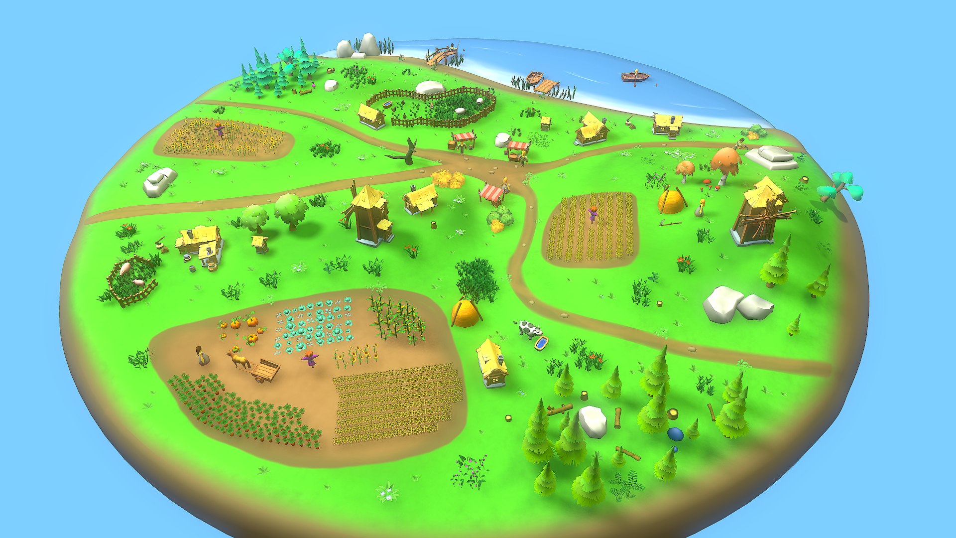 3D Low Poly Casual Village Pack - TurboSquid 2052137