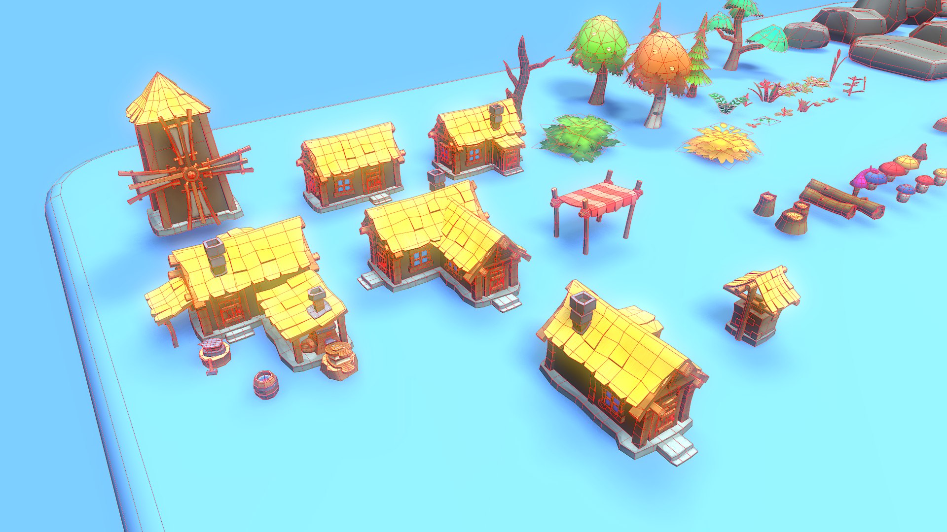 3D Low Poly Casual Village Pack - TurboSquid 2052137