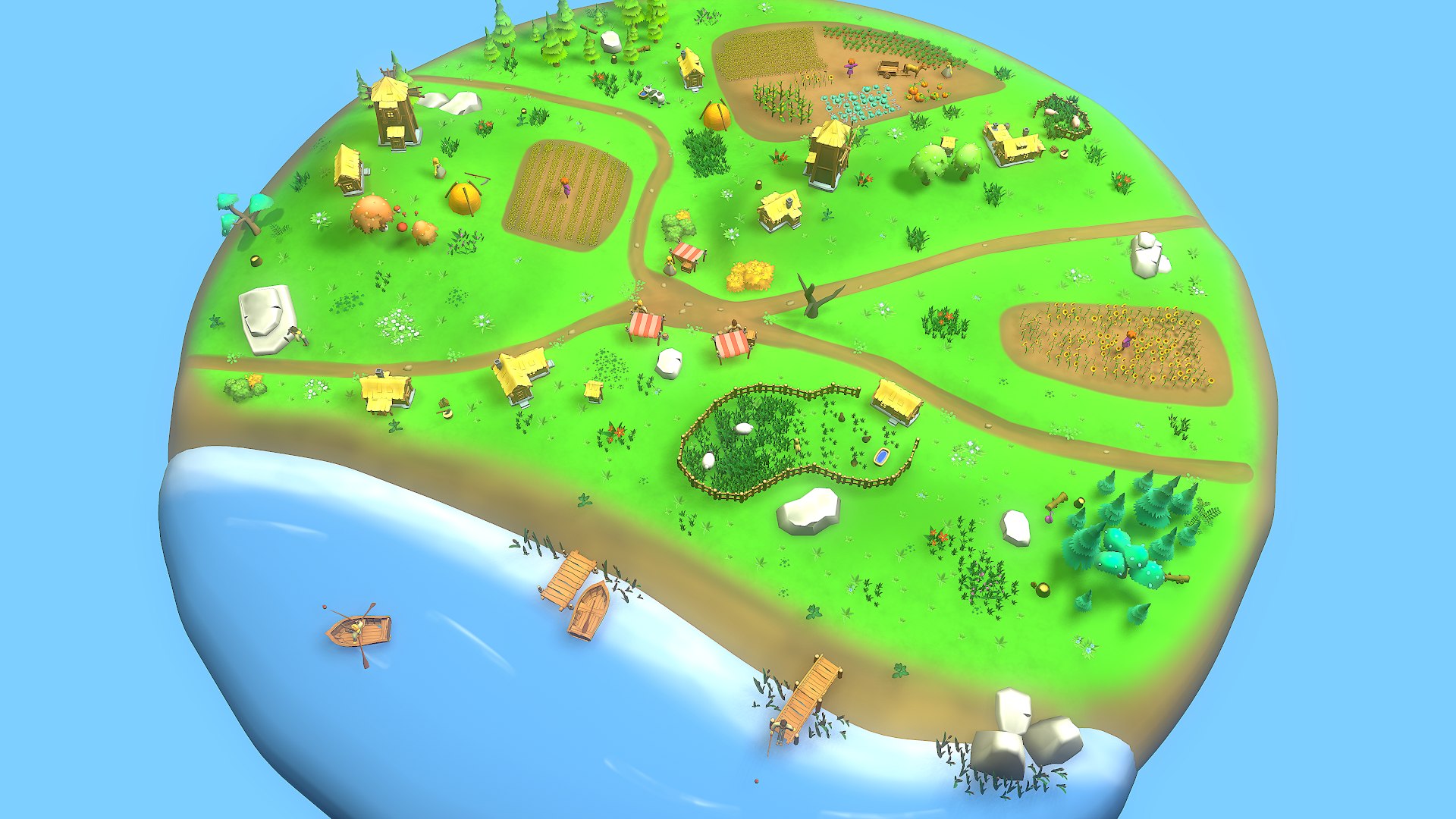 3D Low Poly Casual Village Pack - TurboSquid 2052137
