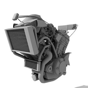3d model v-tvin engine