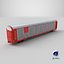 Wagon de train générique à trois niveaux avec porte-autos rouge