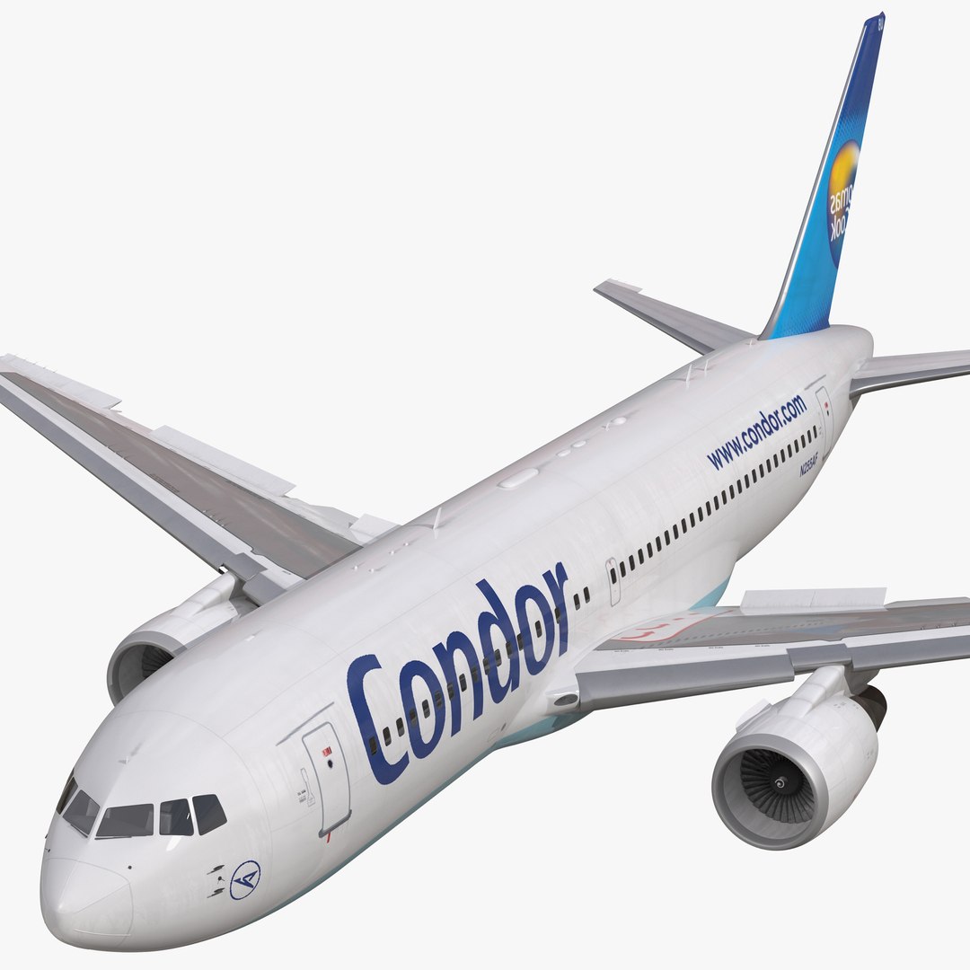 Boeing 767-200 Condor Flugdienst Rigged 3D Model 3D model preview