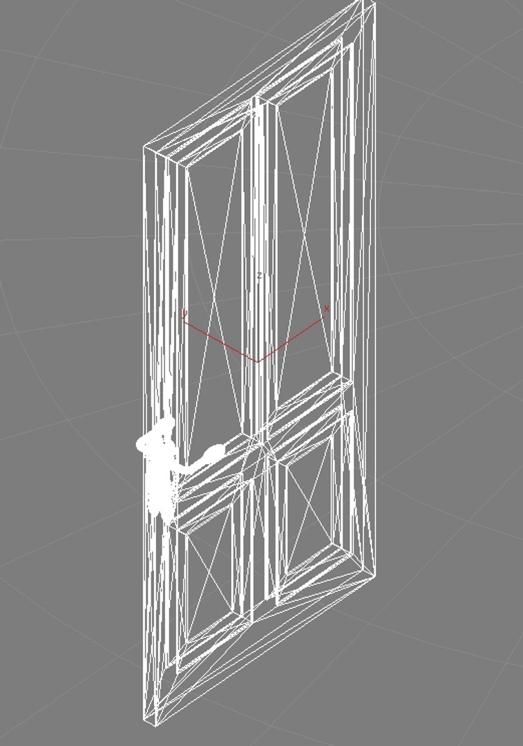3d room door animation model