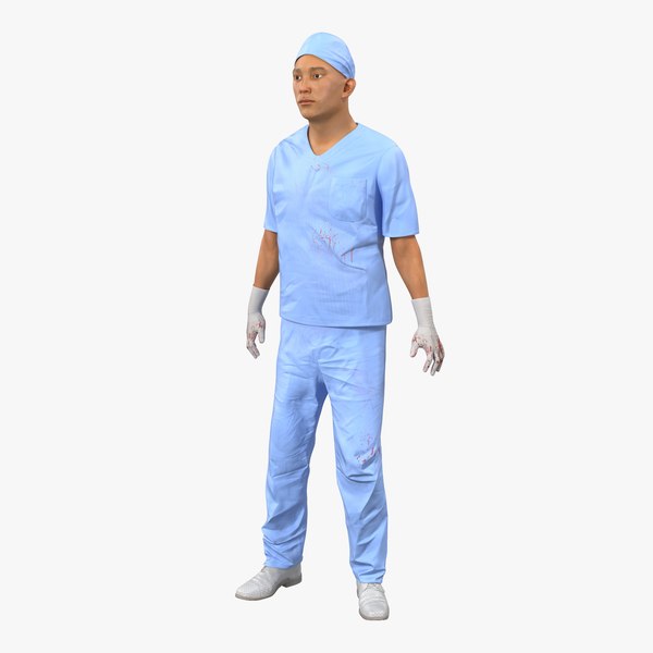 3dsmax male surgeon asian rigged