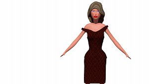 low poly woman in dress 5