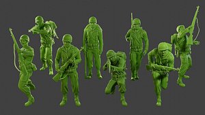 3D American soldiers ww2 Pack1 A1