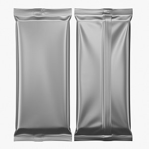 3D Snack Bar Foil Wrapper Mockup 02 model