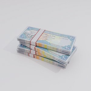 10 Yemen Yemeni Rial Currency 3D model