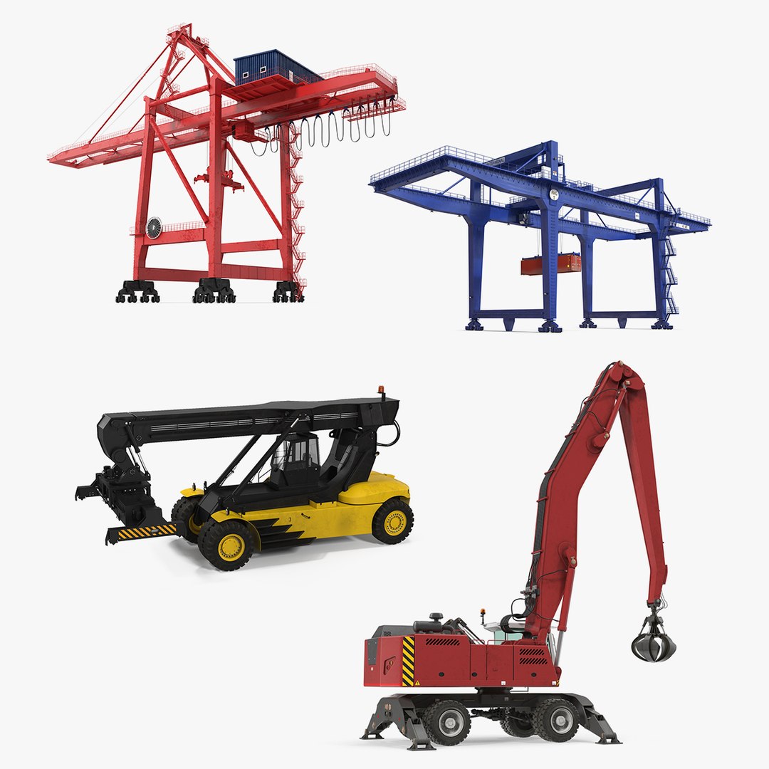 Port Cranes 3D Models Collection 3 3D model preview