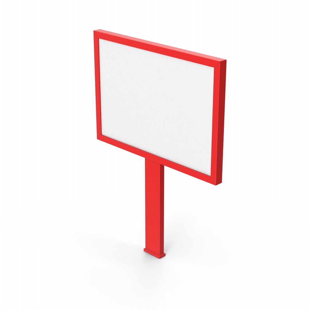 3D Red Street Billboards Model - TurboSquid 2309758