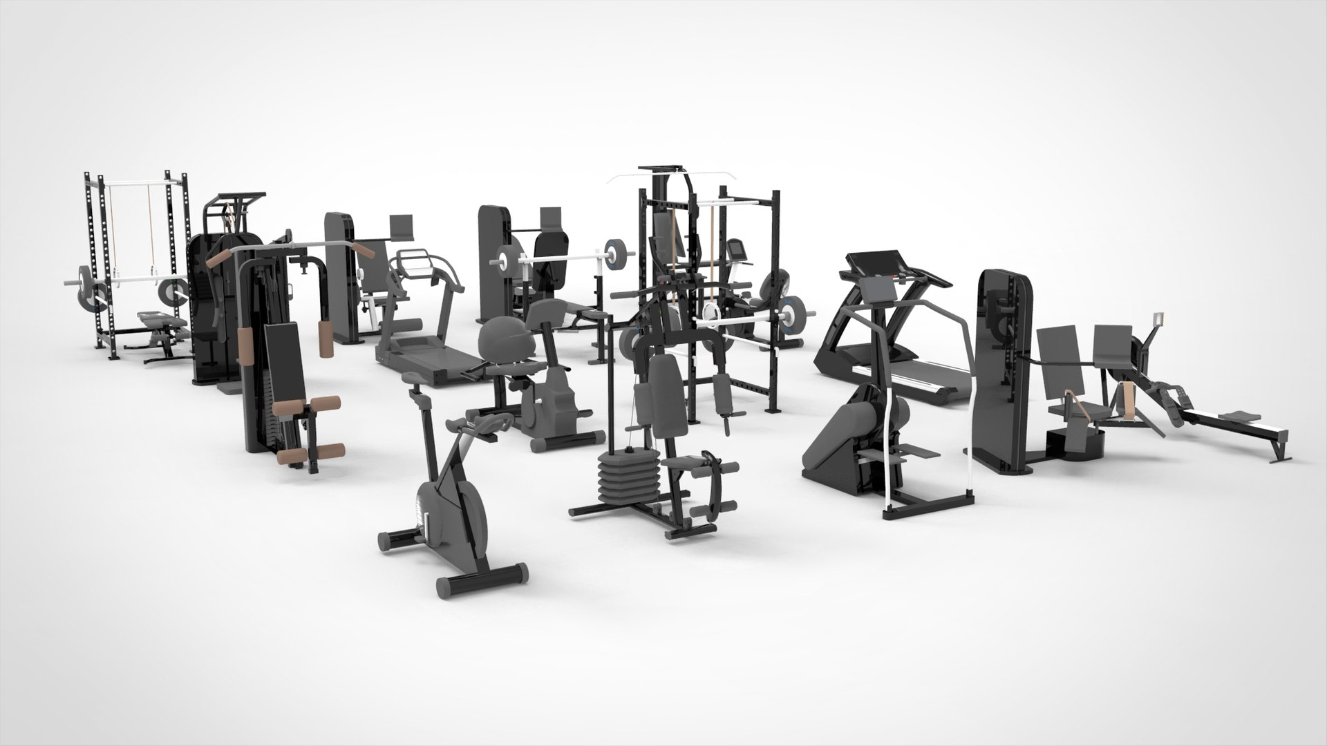 3D Home Gym Equipment And Commercial Gym Machines - TurboSquid 2269556