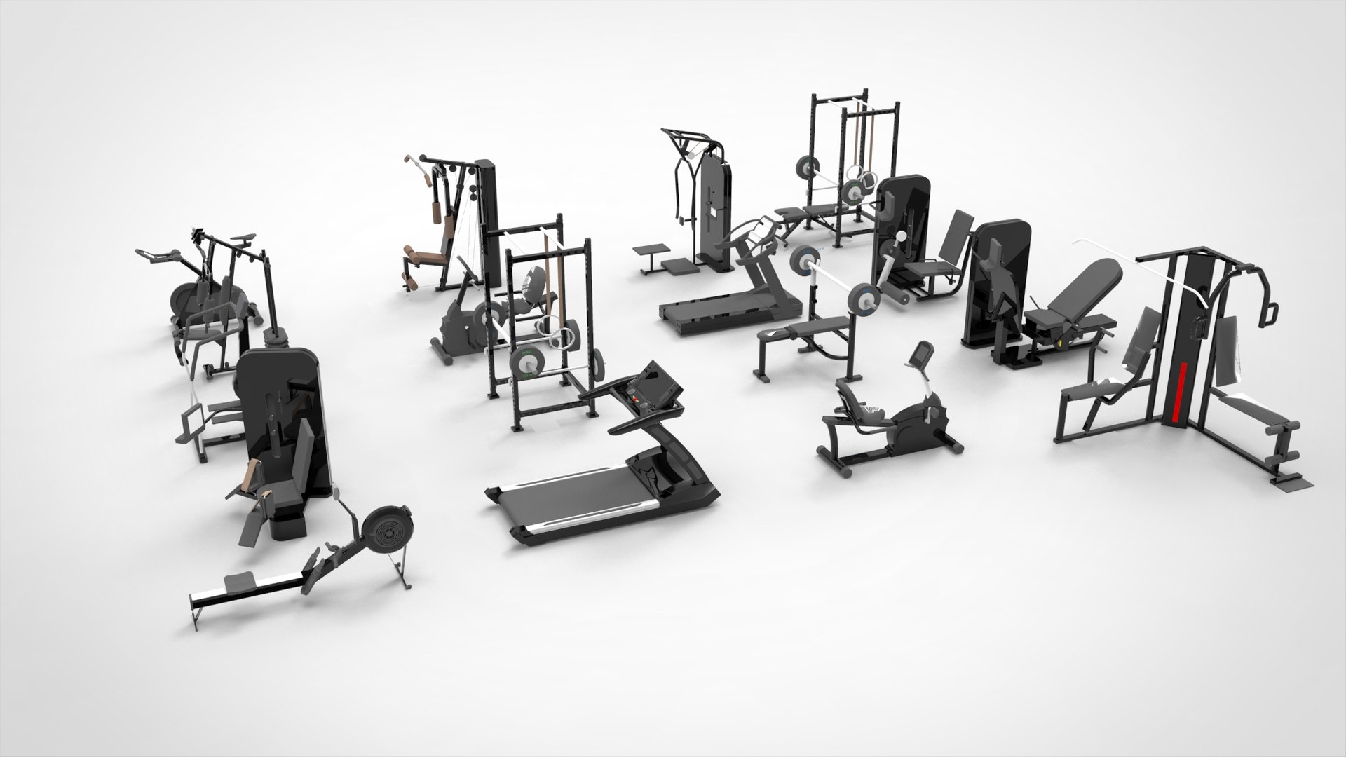 3D Home Gym Equipment And Commercial Gym Machines - TurboSquid 2269556