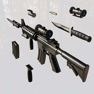 assault rifle gun 3D model