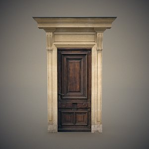 wooden door frame 3D