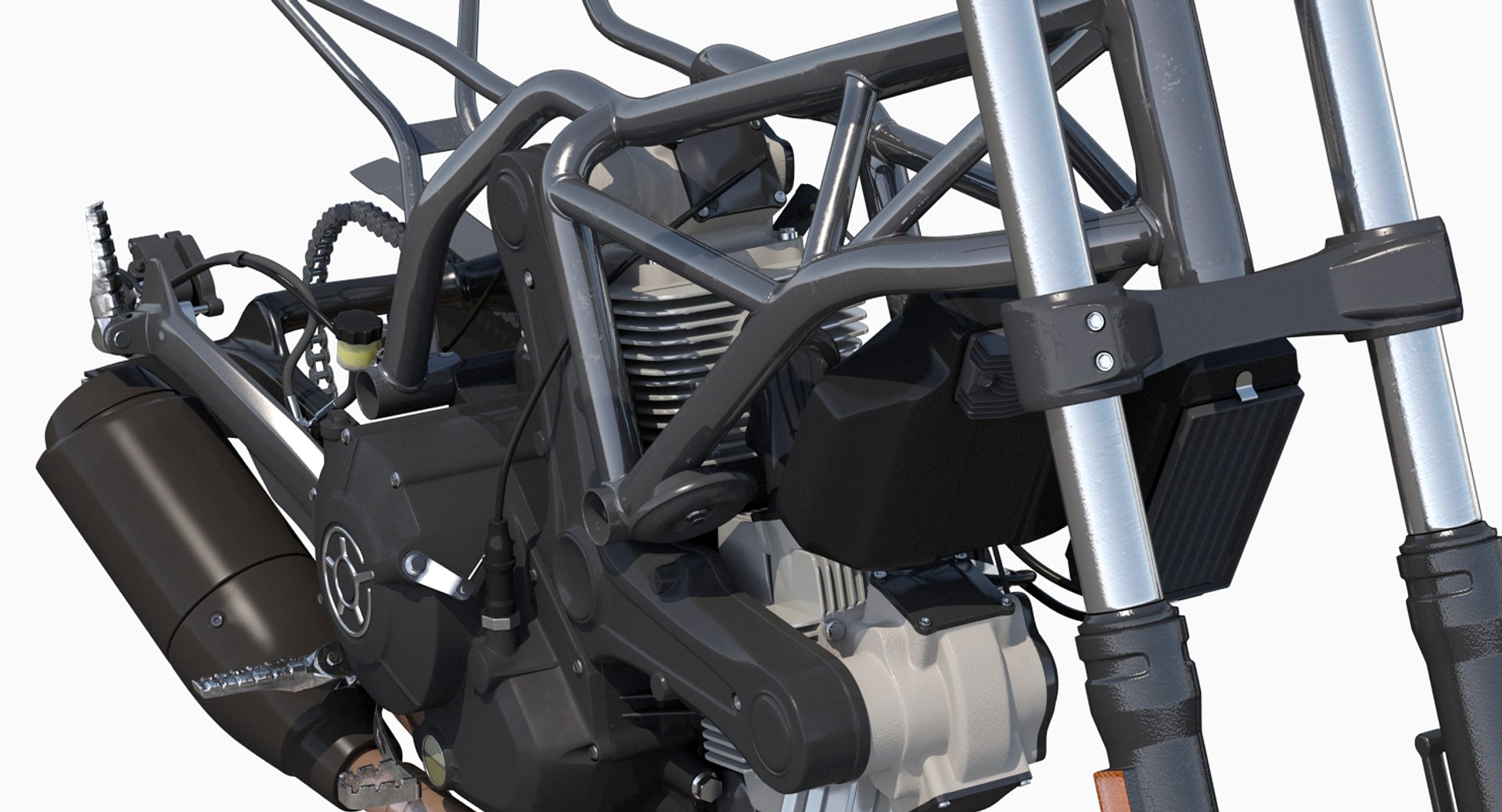 3d Motorcycle Engine Frame Model