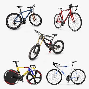 Rigged Bicycles 3D Models Collection 3