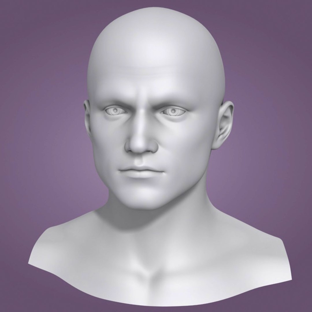 Obj Polygonal Male Head