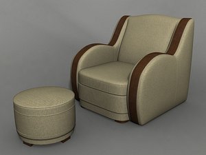 armchair set 3d model