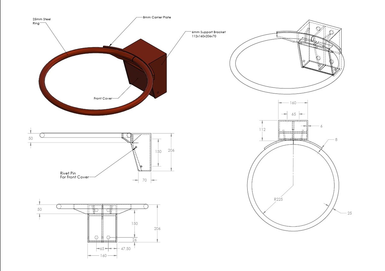 Basketball Rim Analysis And Production Drawing 3D Model - TurboSquid ...