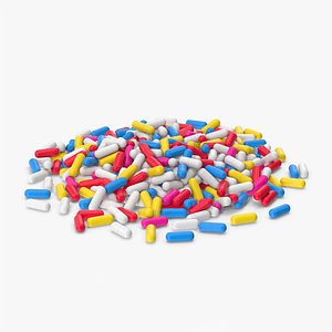 Pile Of Colored Pill Capsules model