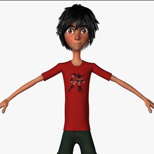 cartoon boy hiro hamada 3D model