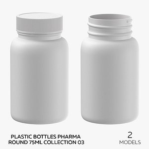 3D model Plastic Bottles Pharma Round 75ml Collection 03 - 2 models