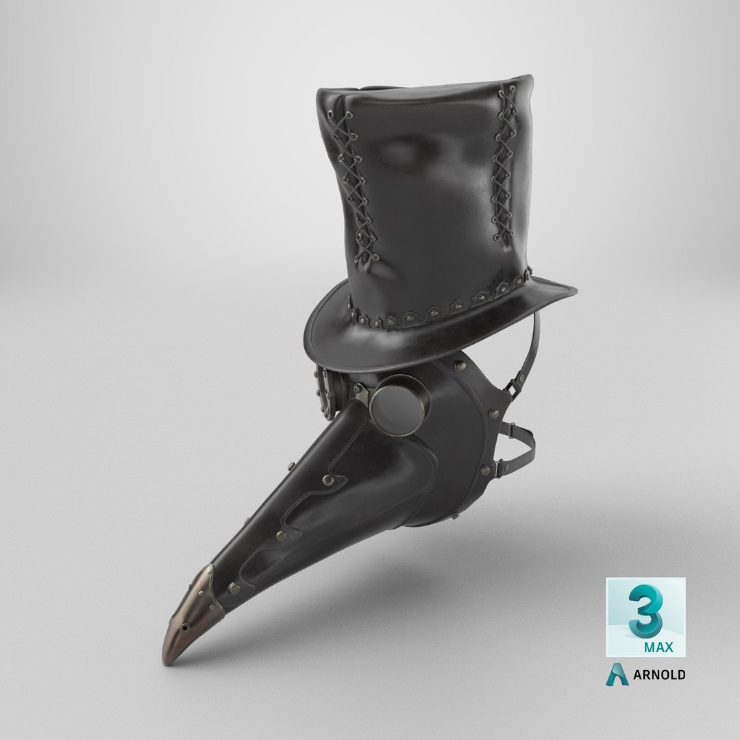 Plague Doctor Mask and Hat 3D model https://p.turbosquid.com/ts-thumb/xy/E8XYki/so/stemcell_max_arnold_render/png/1712947100/1920x1080/fit_q87/7f38d9c3b8b1aeef988be6cdac3b28c345d3b6ec/stemcell_max_arnold_render.jpg