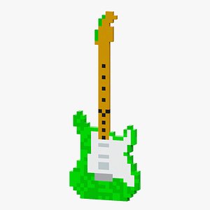 Green Guitar Lowpoly 3D model