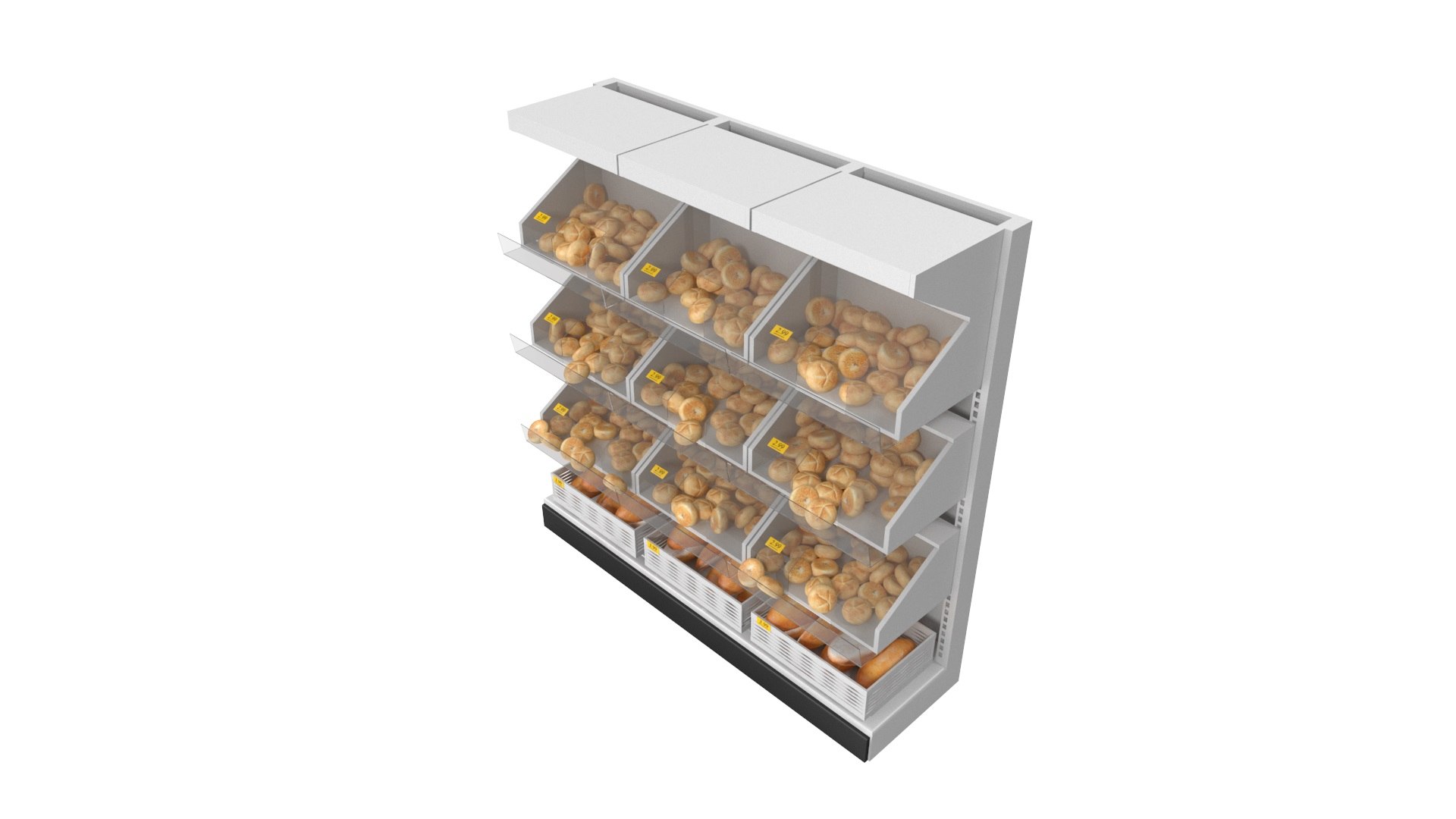 Supermarket Bread Shelf Model - TurboSquid 2174002