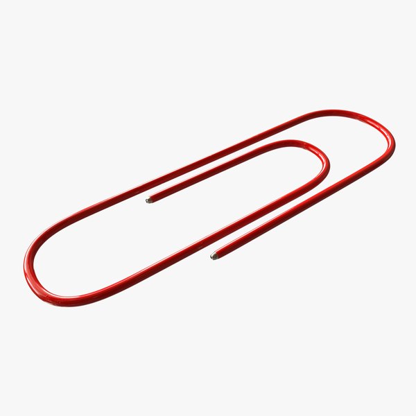 Plastic Coated Paperclip - 3D Asset 3D model