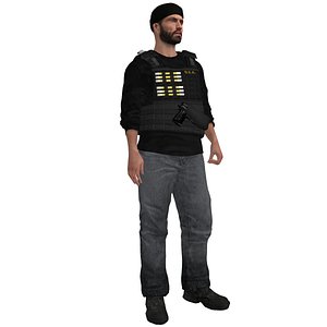 DEA Agent 2 LOD3 Rigged