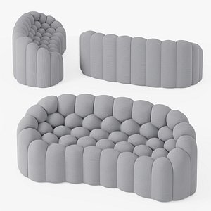 Bubble Sofa Light Gray Fabric