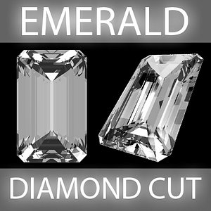 emerald diamond cut 3d model