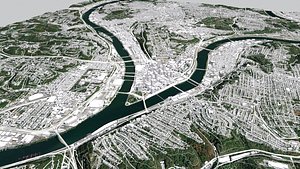 3D Cityscape Pittsburgh Pennsylvania USA model
