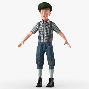 3D vintage style realistic boy