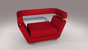 3D Red Sofa model