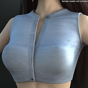 free dress 0 crop jeans cloth 3d model