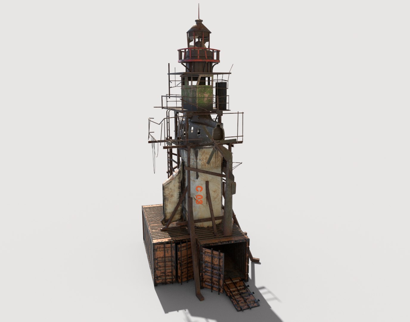 Post-Apocalyptic Lighthouse 3D Model - TurboSquid 1749421